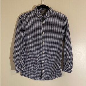 Boys Vineyard Vines Performance Blue White Gingham Long Sleeve Button Down M